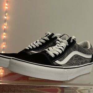 Vans Black and Gray Paisley Sneakers